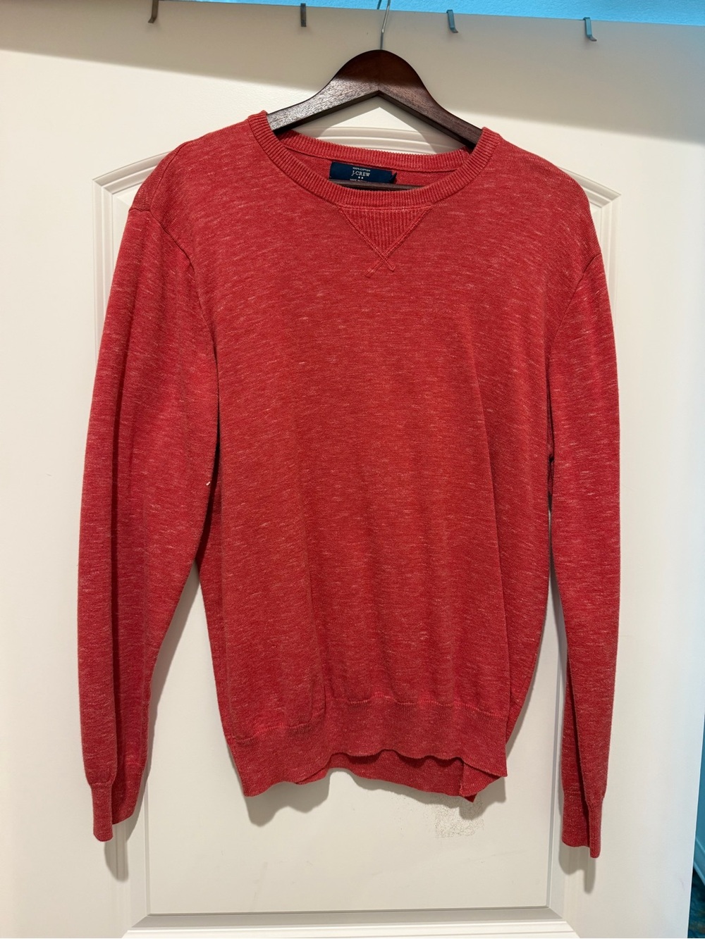 J. Crew Men’s Heathered Red Crewneck Sweater